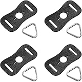 LUORNG 4PCS Leather Protector Cover Pad and Lug Ring Camera Strap Triangle Split Hook for SLR RF...
