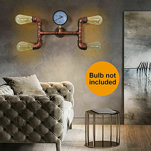 Wandlamp, industrie, retro, van waterbuis, Edison, wanddroger, vintage, steampunk, industriële lamp, wandlamp, messing… - Afbeelding 5