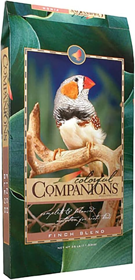 Colorful Companions | Finch Bird Food Blend | Nutritionally Complete | Premium Grains and Seeds | 25 Pound (25 lb.) Bag