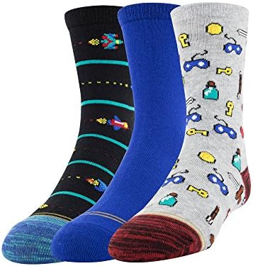 Boys' Patterned Crew Socks 3-Pack