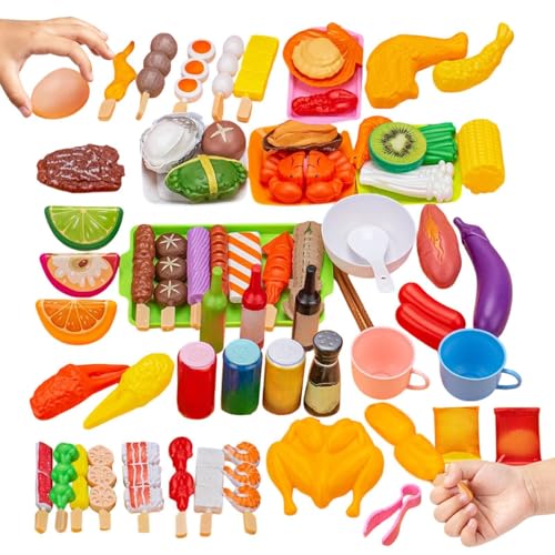 Set Barbacoa Infantil - Juego Cocina Simulada con Accesorios Parrilla | Juguete Educativo Cocina Niños Niñas Preescolar Aprendizaje Habilidades