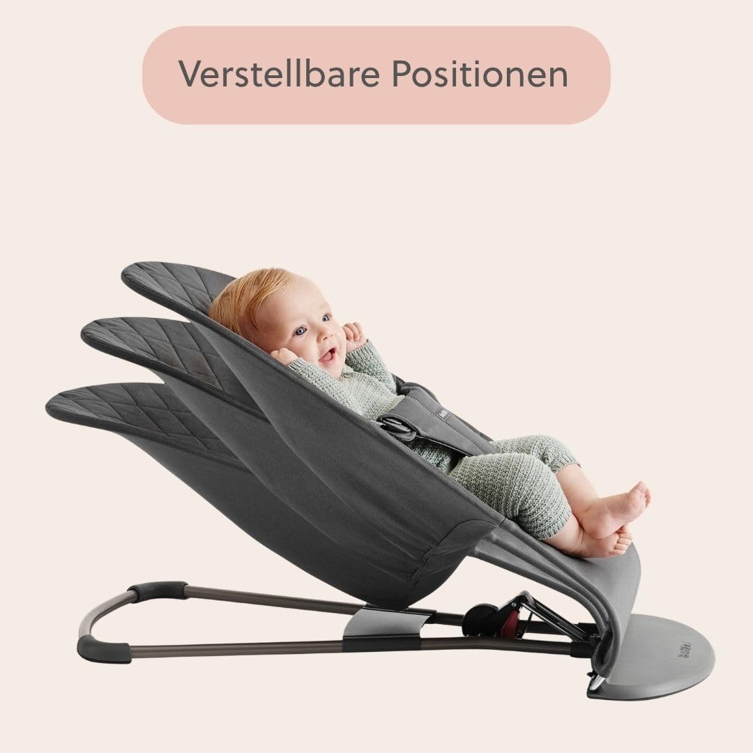 BabyBjörn Babywippe Bliss, Gewebt, Klassische Steppung, Anthrazitgrau