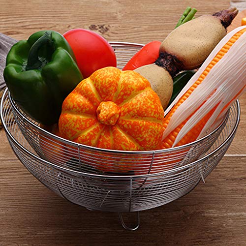 CARRYKT Fruit Basket Container Bowl Stainless Steel Wire Kitchen Drain Rack Vegetable Storage Holder
