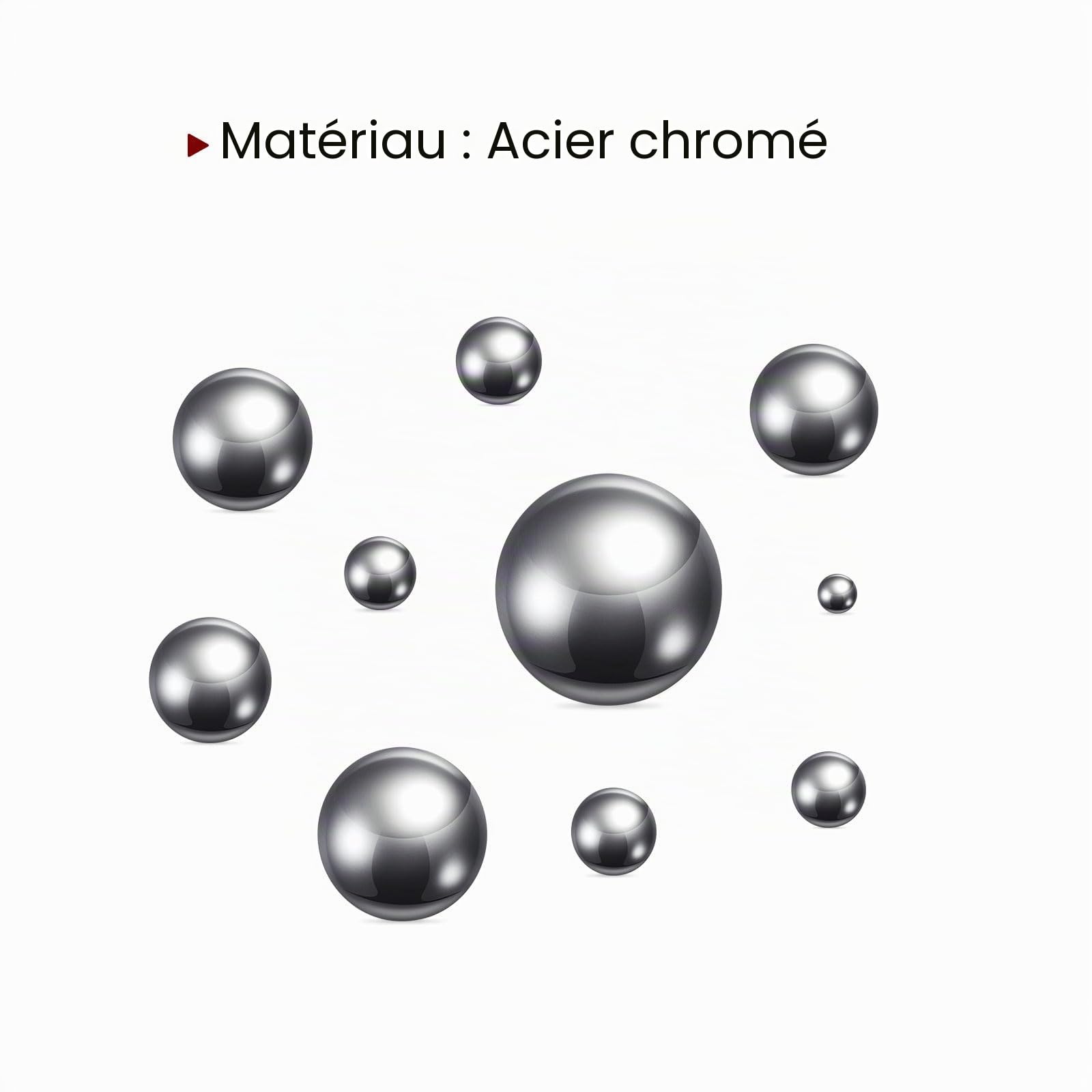 sourcing map 1000pcs Précision Billes 4,5 mm Diamètre G200 201 Inox Acier pour Roulements