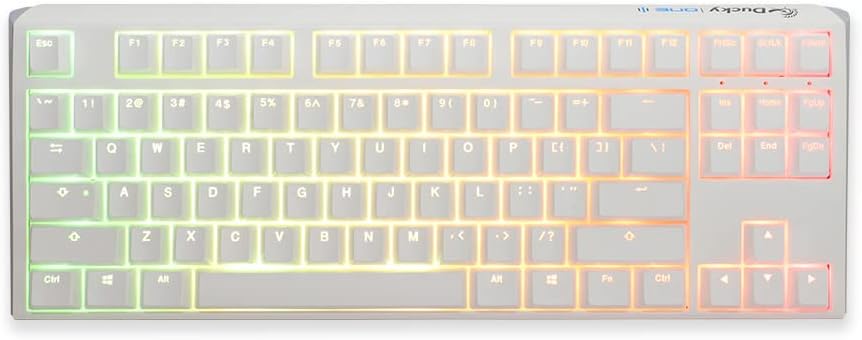 One 3 TKL Pure White Hotswap RGB Mechanical Keyboard (Cherry MX Silent Red)