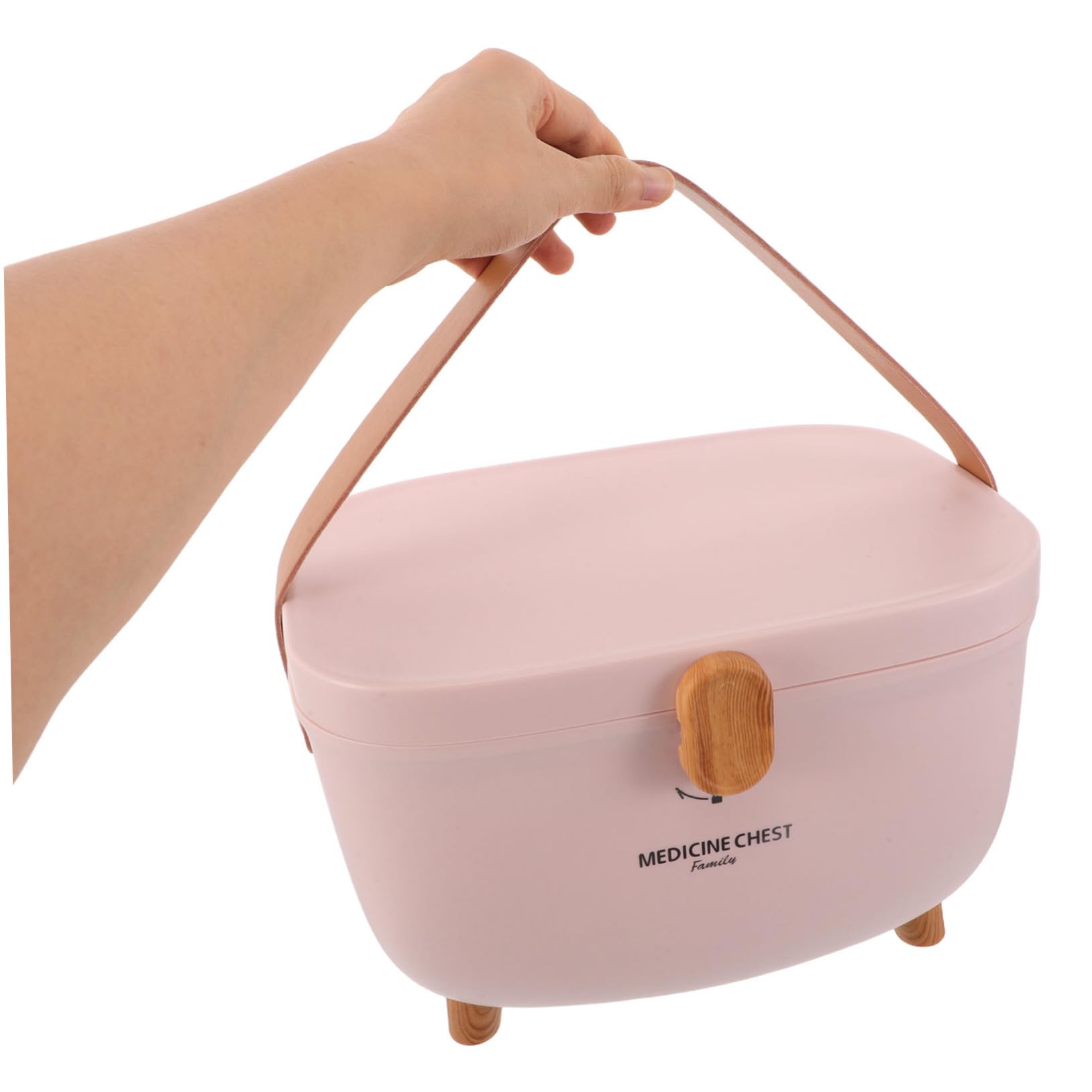 TOYANDONA Caja Organizadora de Medicina con Tapa Doble Capa Portátil con Asa Almacenamiento Seguro para Familiares y Actividades al Aire