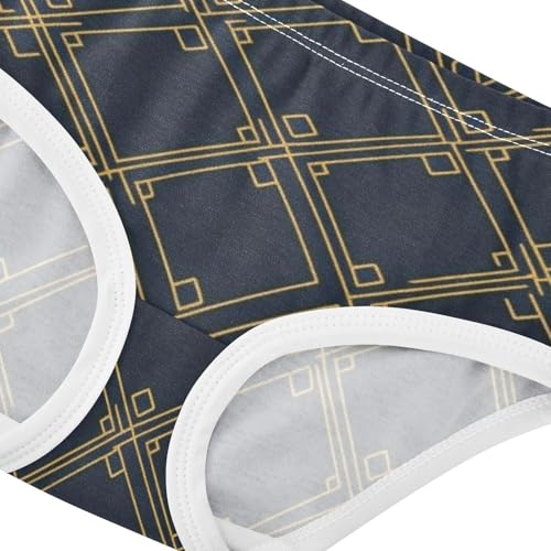 Geometric Lattice Girls' Underwear Soft Touch Briefs Underwear for Baby Girls in Sizes 2T,3T, 4T, 5T, 6Y and 8Y4