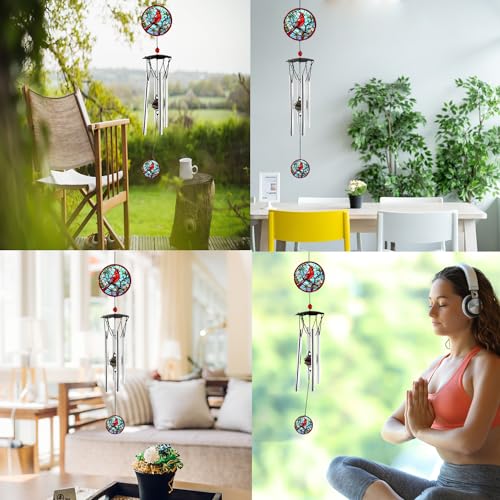 Howarmer Wind Chimes For Outside 24 Inch Cardinal Wind Chimes Outdoor Wind Chimes Home Patio Outdoor Garden Decor Windchimes Outdoors Gift Ideas For Women Mom Grandma Sisters thumb #5