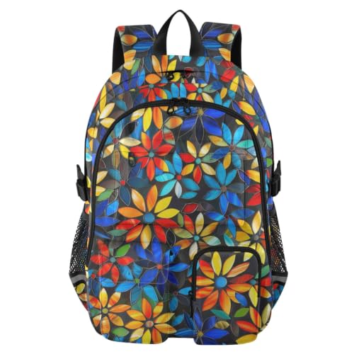 Bolsa casual ligera con estampado bohemio de vidrieras para portátiles de 17.5"