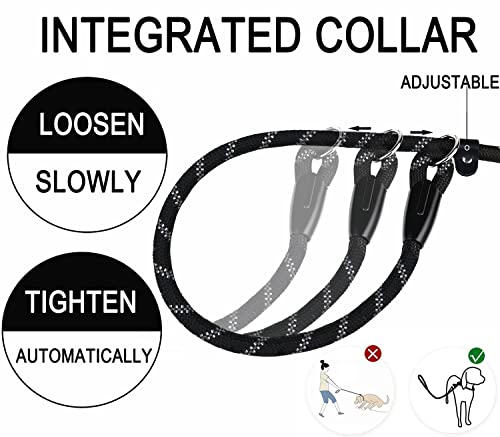 Dog Leash, 6 Ft Heavy Duty Dog Leash, Durable Premium Quality Strong Training Rope Slip Leash With Comfortable Padded Handle And Highly Reflective Threads For Small Medium And Large Dogs, (Black) #TOP3
