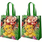 VDESFUEBY 15 Pcs Large Lion King Birthday Bags,Reusable Lion King Gift Non-woven Bags with Handles for Lion King Themed Party Decorations (Lion)
