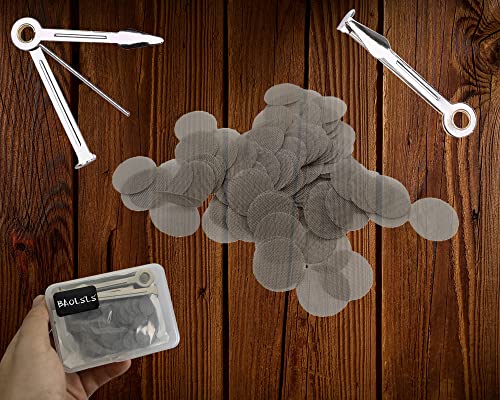Baolsls 500 Pieces 0.63 Inch Small Metal Pipe Screens, 5/8 In 100% Thicker Stainless Steel With 2 Pcs Metal Portable 3 In 1 Cleaning Tool Mini Kit (Silver) #TOP5