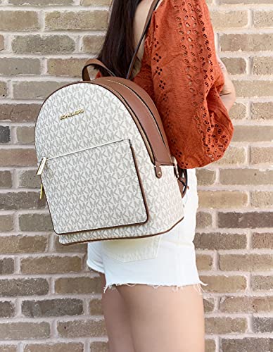 Michael Kors Kenly Medium Adina Backpack Pebbled Leather Vanilla Mk Signature #TOP5