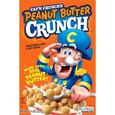 Cap'N Crunch Breakfast Cereal, Peanut Butter Crunch, 11.4oz Box