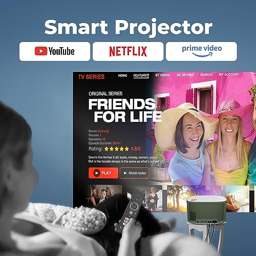 Image of ZEBRONICS PIXAPLAY 26, Smart LED Projector, Dolby Audio Upto 9000 Lumens, Upto 200 inch Screen Size, Quad Core Processor, Auto Focus & Keystone, Bluetooth, WiFi, HDMI-ARC, APP Support, Miracast