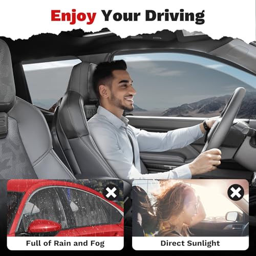 Image of Canvcle Window Visors Rain Guards for 2018-2022 Honda Accord Accessories, 6PCS, Outside-Mount Tape-On Side Window Wind Deflectors Vent Visors Shades Rainproof Black