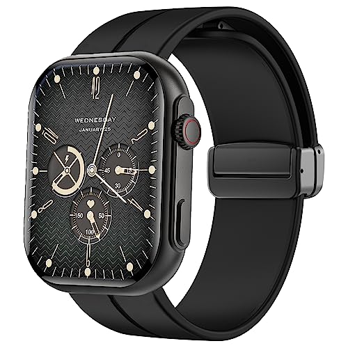 Blueshaweu Compatible HOLALEI ZL80 Smartwatch,Sport Silicone Replacment Pulsera con hebilla magnética plegable compatible HOLALEI ZL80 2,01 Pulgadas Smartwatch