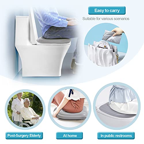 Inflatable Toilet Seat Cushion, Raised Donut Pillow,Height Adjustable Toilet Seat, Pvc Commode Support Cushion For Adults,Seniors,Elderly, Disabled,Tailbone Pain Relief 15.7" X 18.5" X 4.3‘ #TOP2