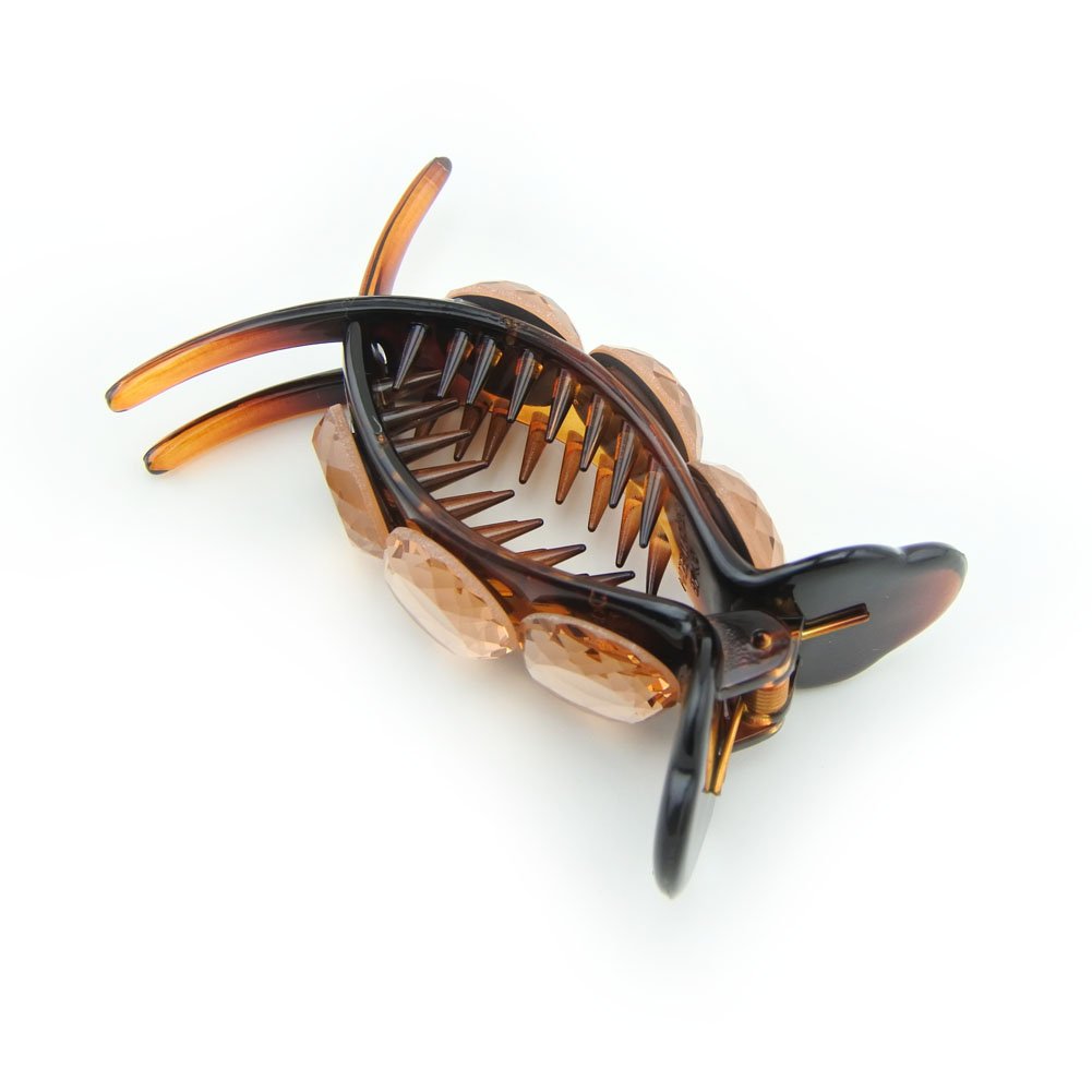 Meilliwish Sparkling Beautiful Hair Claw Clip for Women 1 PCS(D72)(Brown)