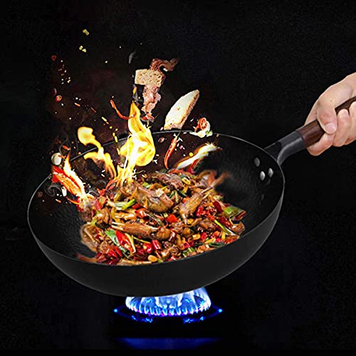 Wok de hierro con tapa de madera 12.5 pulgadas miniatura 2