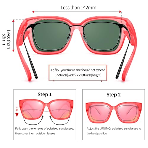 Image of URUMQI Polarized Sunglasses Fit Over Glasses Women Men UV400 Trendy Shades