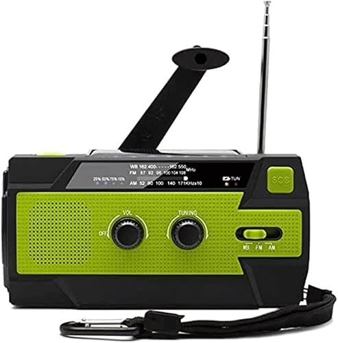 Radio de manivela solar de emergencia, radio AMFMclima, radio de supervivencia portátil, cargador de teléfono celular, alarma SOS para emergencia al