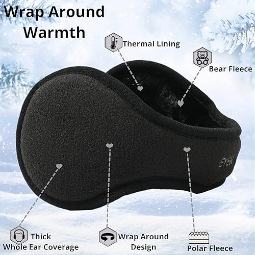 eyegla mens ear muffs foldable winter earmuffs fleece warm ear warmers adjustable ear muff