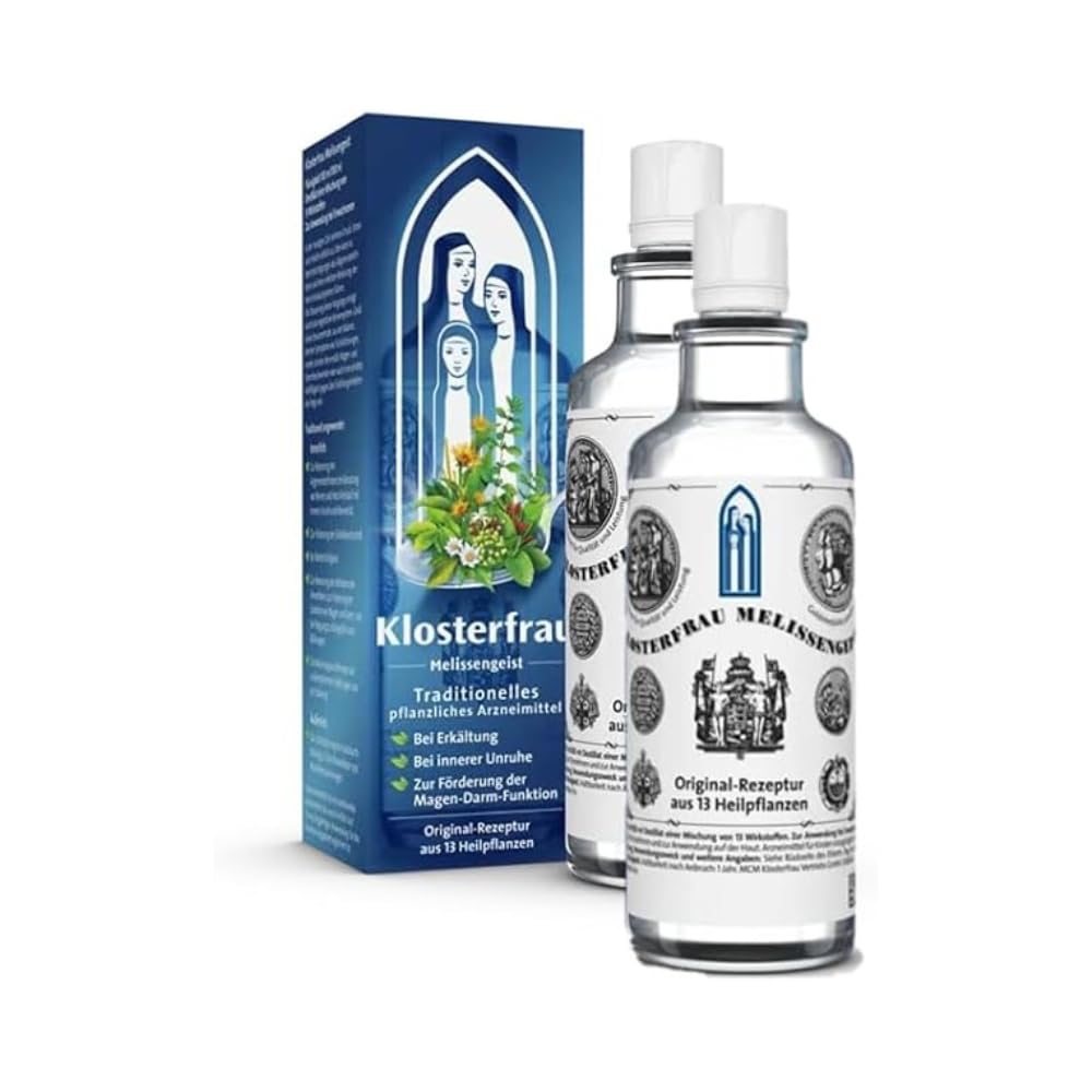 Klosterfrau Melissengeist | 2 x 475 ml | Bei Erkältung, innerer Unruhe, Schlafstörungen, Nervosität, Magen-Darmbeschwerden und Muskelbeschwerden