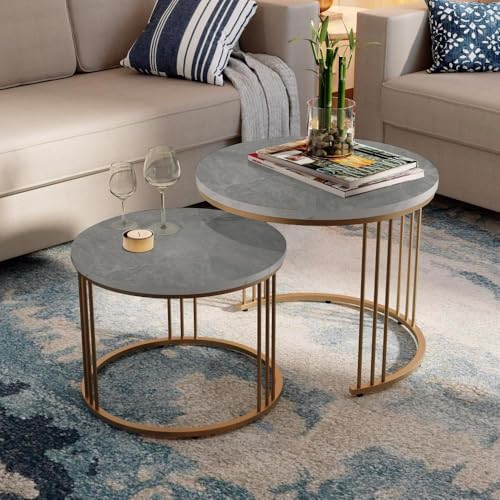 Image of Wakefit Center Table | 1 Yr Warranty | Coffee Table for Living Room Wooden, Tea Table for Living Room Wooden, Sofa Table, Free Installation from Brand, Modern Multi-Functional & Wobble-Free(Frappe)