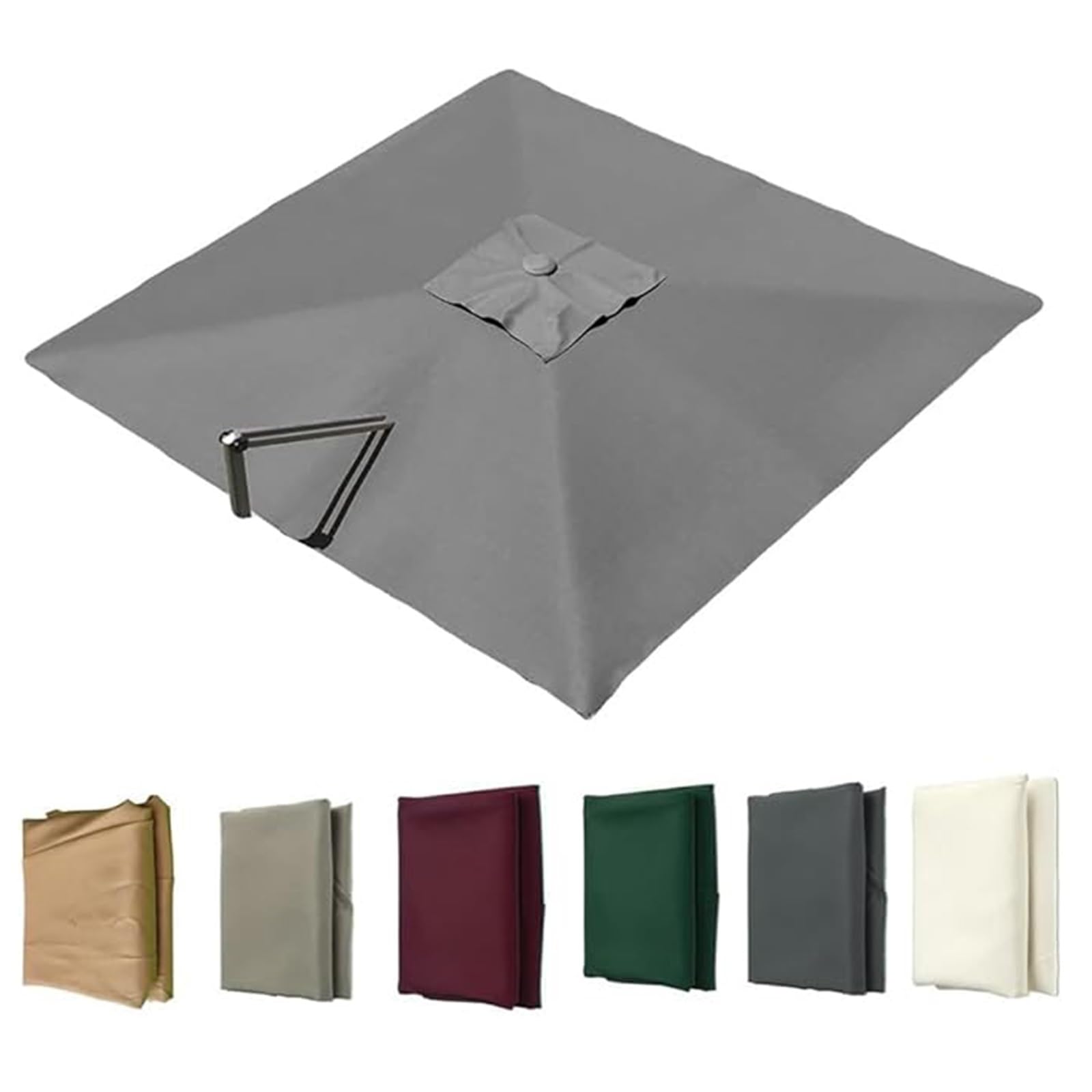 Replacement Canopy for 3.0M Square Cantilever Parasol, Outdoor Garden Umbrella Replacement Canvas, 8 Ribs UV Protection Replacement Cover(Light grey,2.5 x 2.5 m (8.2 x 8.2ft))