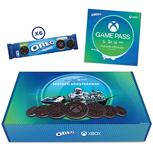 Oreo | Xbox Offizielle Geschenkbox - Spezieller Geschenkkorb mit 1 Monat Game Pass Ultimate - Limitierte Auflage - Original Sandwich-Kekse mit Schokoladengeschmack und Vanillegeschmack-Füllung 6x154g