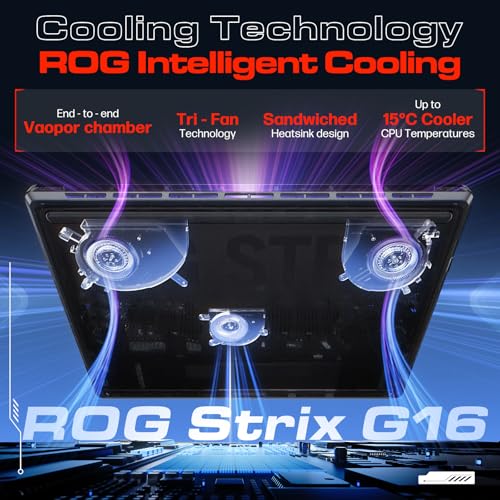 Image of ASUS ROG Strix G16 Gaming Laptop, NVIDIA RTX 5060, Intel i7-14650HX, 16 inch 1920x1200 FHD+ 165Hz 3ms, WiFi 7, Dolby Atmos, Hires Audio, HD+ Cam, 64 GB DDR5, 1 TB SSD, Windows 11 Pro, Accessories