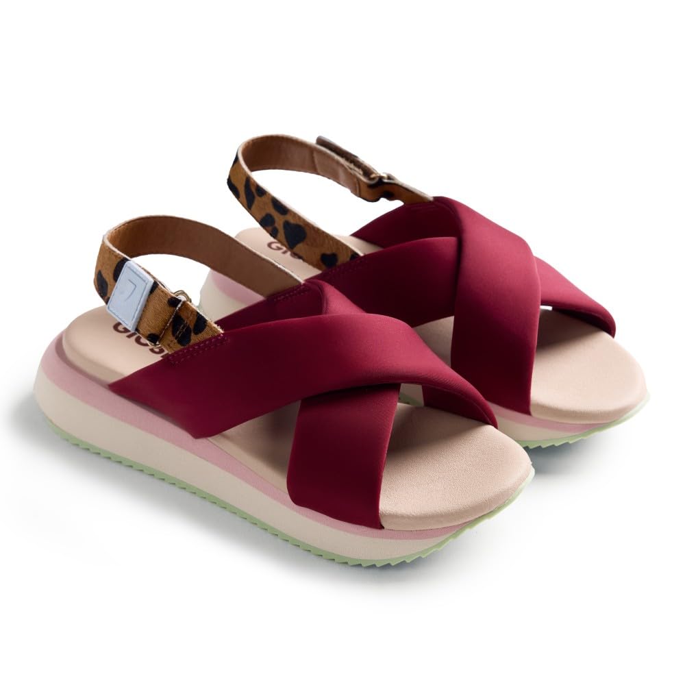 GIOSEPPO Women's Talisay Adjustable Strap, Burgundy, 6.5 UK