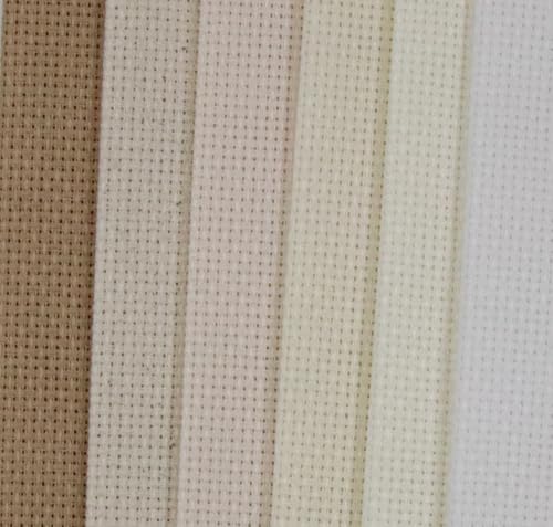Image of KCS 6 pc of 12 inch x 18 inch (30cmx45cm) Counted Cotton Aida Cloth Cross Stitch Fabric (16CT-D)