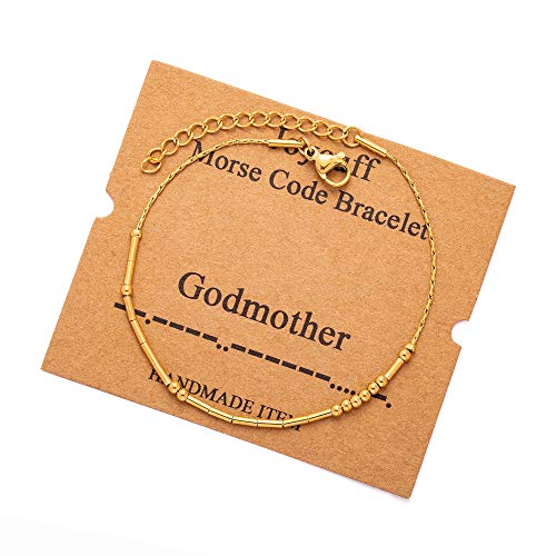 Image of JoycuFF Inspirational Morse Code Bracelets for Women Silver Beads Jewelry Encouragement Mantra Gifts for Her