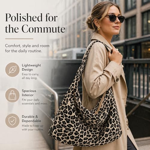 Bolso Tote con Estampado Leopardo para Mujer miniatura 6