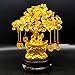 Colorsheng Feng Shui Citrine Quartz Crystal Money Tree Bonsai Style Decoration for Luck and Wealth (Yuan Bao)