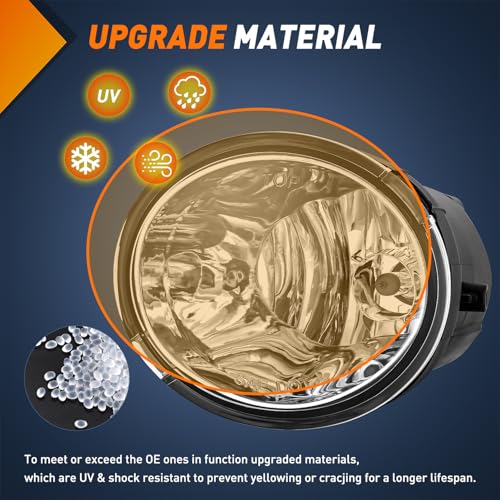 Image of Nilight Fog Lights Assembly Compatible with 2001 2002 2003 2004 2005 2006 2007 Toyota Sequoia 2000-2006 Tundra(NOT fit steel front bumper models) w /9006 12V 51W Bulbs Clear Lens