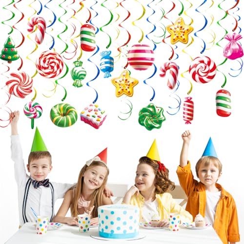 72 Pack Christmas Swirls Hanging Party Decorations