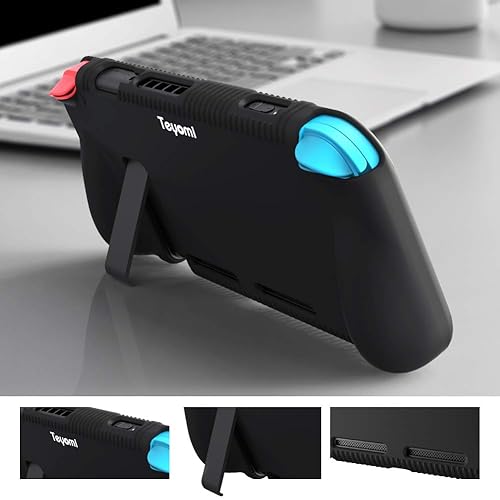 Miniatura 6 de Teyomi Protective Silicone Case for Nintendo Switch, Grip Cover with Tempered Glass Screen Protector, 2 Storage Slots for Game Cards,