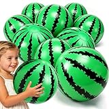 [ 10''+8'' ] 12 Pack Watermelon Beach Balls Bulk, Inflatable Mini Beach Ball for Kids, Beach Water Toys Swimming Pool Toys, Summer Halloween Birthday Party Favors, Fruits Theme Pool Party Decorations