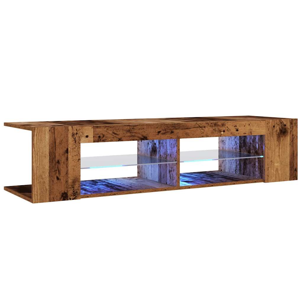 Meuble TV avec lumières LED support TV multimédia en bois d'ingénierie hifi