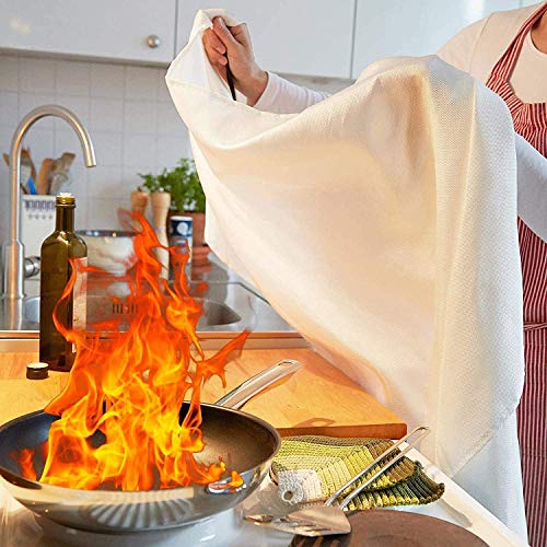 Tonyko Emergency Fire Blankets, Flame Retardant Protection and Heat Insulation Designed for Kitchen,Fireplace,Grill,Car,Camping(White(4PACK))