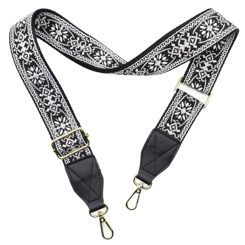 Image of Purse Strap,1.5 inch Leather End Shoulder Strap Adjustable Replacement,Retro Multi-Pattern Crossbody Bag Straps