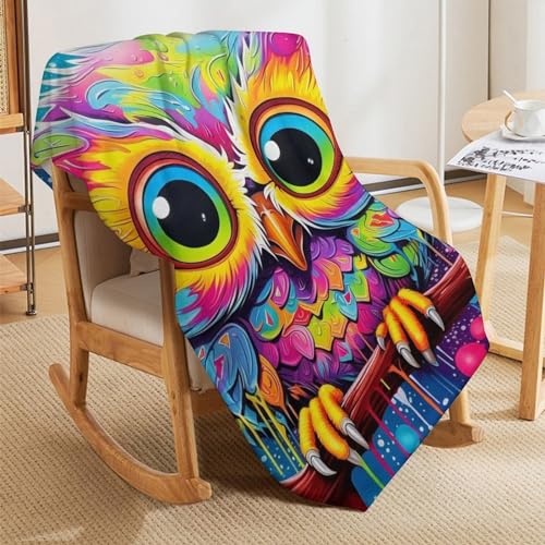 Couverture polaire flannel hibou thermique et extra douce pour lit - 8
