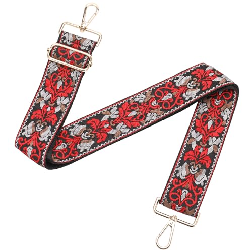 Image of Flower Purse Strap Replacement Embroidery Crossbody Shoulder Strap for Handbag Canvas Purse Extender Accessories