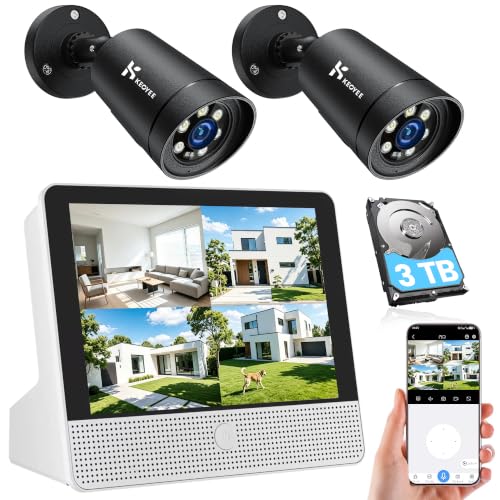 KEEYE 監視カメラ 2台とモニター 3TB　P500-DP12-2 Amazon.co.jp: 【500万高画素・フルカラー撮影・双方向音声】KEOYEE 10