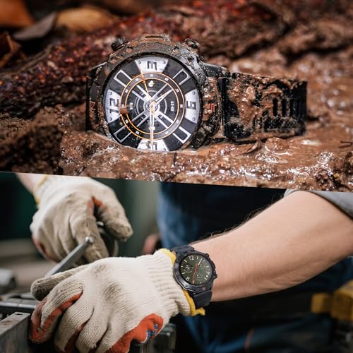 Image of WalkerFit Outdoor Smart Watch for Men, 1.43 inch AMOLED Black Silicone Band, 5ATM Waterproof for Hiking Climbing Trail Run Swim, 170+ Sports, Compass Heart Rate SpO2, Adventure Watch for iPhone Android