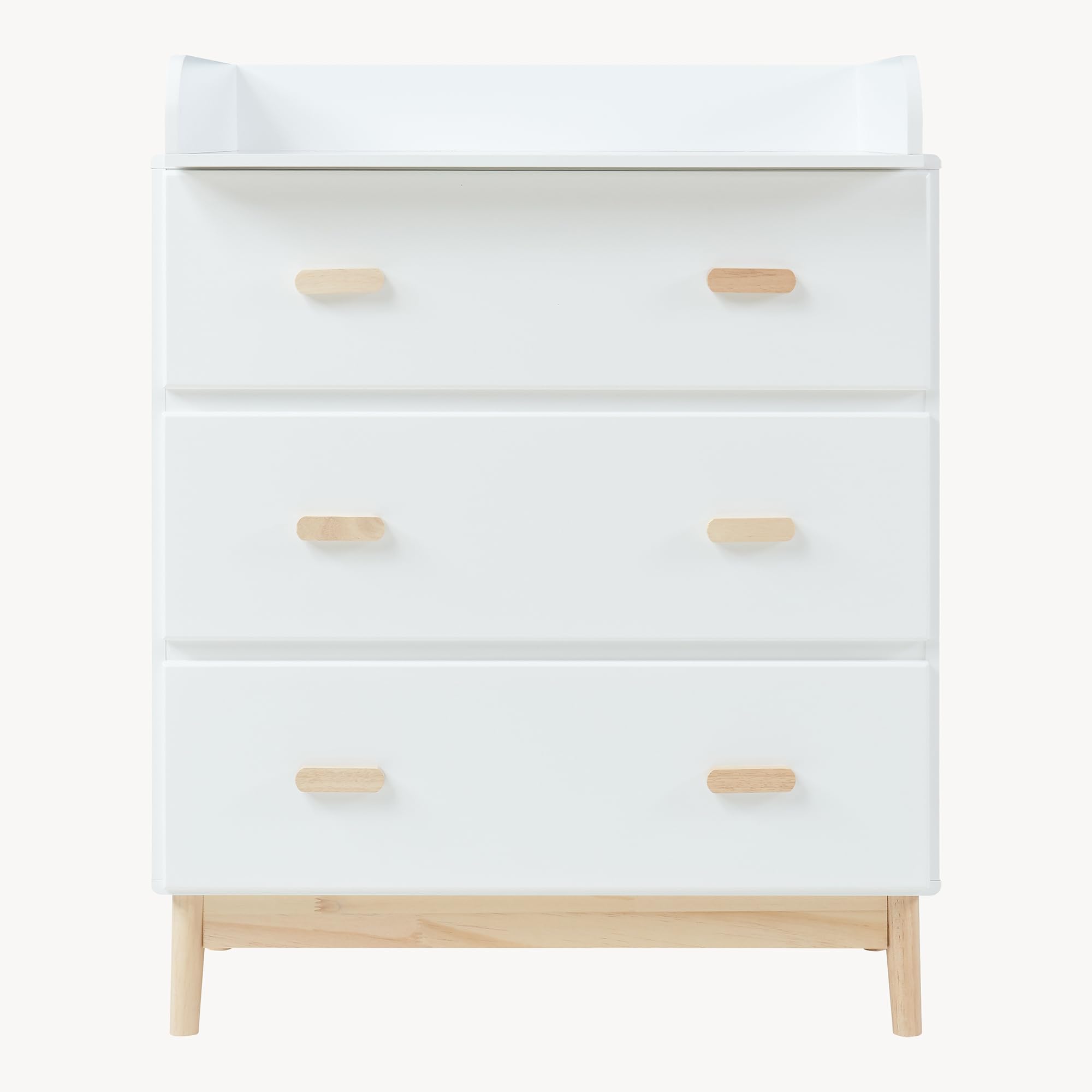 [en.casa] Cassettiera con Piano Fasciatoio Rimovibile Comò per la Cura del Bambino Neonato con 3 Cassetti Mobile Contenitore per Cameretta 100 x 80 x 53 cm - Bianco