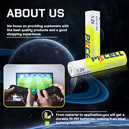 Pkcell Rechargeable Aaa Batteries,Nimh 1000Mah 1.2V Rechargeable Battery-4Count #TOP5